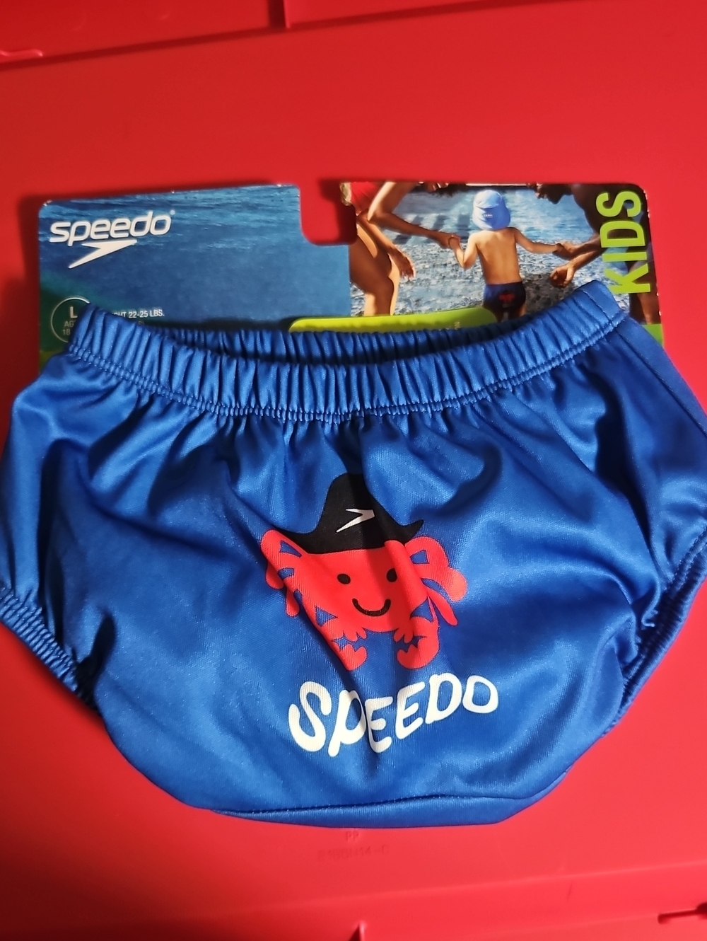 Speedo Infant Swim Diaper: Blue/Crab: Reusable Snap Closure: SZ L 22-25 lbs: NEW